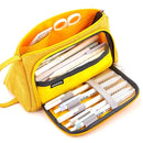 Angoo Large Capacity Pencil Case Cute Canvas Stationery Bag, Color: Tulip