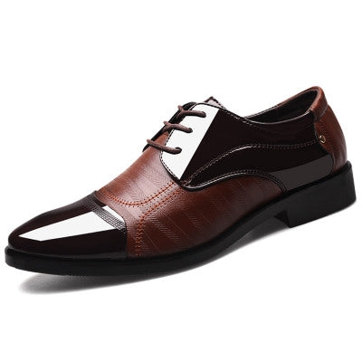 Fashion Men Leather Soft Business Casual Shoes, Size:43(Brown)