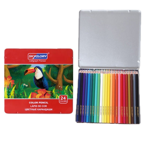 SKYGLORY Drawing Sketch Coloring HB6 Corner Colored Pencil, Lead color: 24 Colors