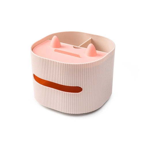 2 PCS YZ027 Desktop Multifunctional Tissue Box Household Living Room Coffee Table Remote Control Storage Box Debris Sorting Box(Pink )