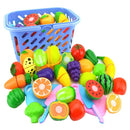 Pretend Play Plastic Food Toy Cutting Fruit Vegetable for Children, Random Color and Style 23 PCS / Set