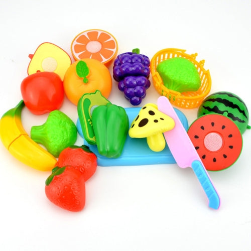 Pretend Play Plastic Food Toy Cutting Fruit Vegetable for Children, Random Color and Style 12 PCS / Set