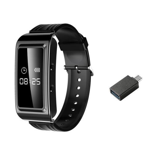 D6 Outdoor Smart Long Standby Sports Bracelet Support HD Noise Reduction Recording/Video, Capacity: 4GB(Black + OTG)