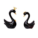 2 Pairs Swan Resin Car Decoration Birthday Cake Tanabata Valentine Day Decoration, Color Classification: Large Black Swan