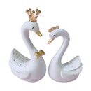 2 Pairs Swan Resin Car Decoration Birthday Cake Tanabata Valentine Day Decoration, Color Classification: Extra Large White