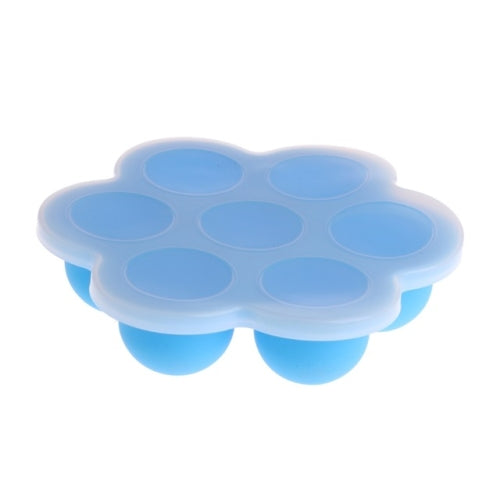 2 PCS 7 Grid Baby Food Container Infant Fruit Breast Milk Storage Box Freezer Tray Crisper(Blue)