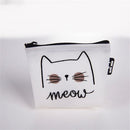 Creative Cute Cat Coin Purse Zipper Girl Hand Holding Small Wallet Key Bag(Cat On White)
