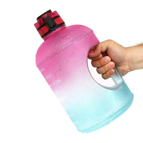 TT-T585 1 Gallon / 3.78L Sports Kettle Large Capacity Gradient Color Plastic Space Bottle, Colour: Pink Green