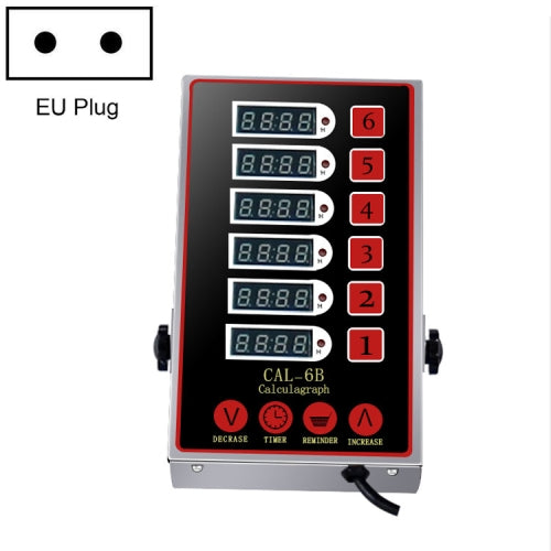 Kitchen Timer Fried Chicken Burger Baked Timer, EU Plug, Specification: 6 Channel