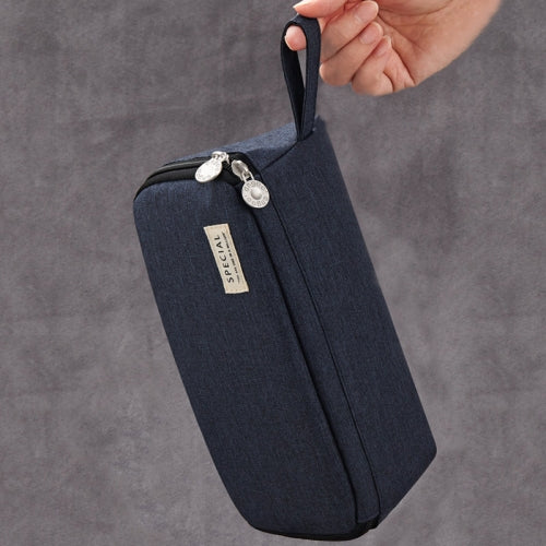 ANGOO Large-Capacity Canvas Pencil Bag Multi-Functional Student Stationery Bag(Dark Blue)