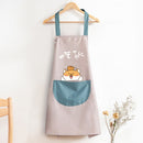 2 PCS Home Kitchen Waterproof And Oil-Proof Apron Cute Cooking Work Apron, Colour: Foodie Light Pink (Ordinary)
