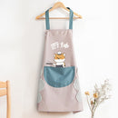 2 PCS Home Kitchen Waterproof And Oil-Proof Apron Cute Cooking Work Apron, Colour: Chef Light Pink (Hand Wipe)