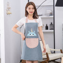 2 PCS Home Polyester Waterproof And Oil-Proof Apron Cartoon Cute Little Deer Apron, Colour: Blue