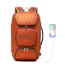 Ozuko 9248 Fashion Rivet Business Laptop Backpack Student Sports School Bag with External USB Port(Orange)