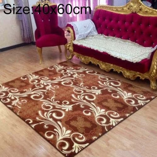 Thick Modern Household Non-slip Absorbent Floor Mats for Kitchen and Bathroom, Size:40 x 60cm(Brown Flower)