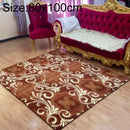 Thick Modern Household Non-slip Absorbent Floor Mats for Kitchen and Bathroom, Size:80 x 100cm(Brown Flower)