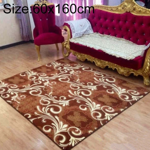 Thick Modern Household Non-slip Absorbent Floor Mats for Kitchen and Bathroom, Size:60 x 160cm(Brown Flower)