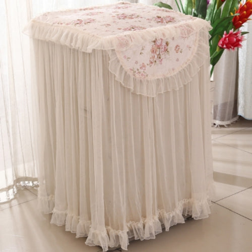 Cloth Lace Washing Machine Cover Sun Protection Dust Cover For Roller(White)