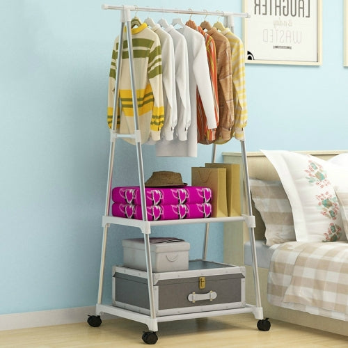 Stainless Steel Detachable Multi-function Floor Triangle Simple Coat Rack(White)