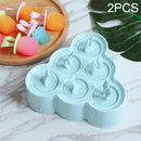 2 PCS Cartoon Silicone Foot Shape DIY Popsicle Mould Six Grid Ice Cream Ice Cube Random Style / Color Delivery
