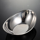 304 Stainless Steel Ingot Shape Salad Bowl Plate Rotisserie Tableware French Fries Container, Colour: Bright Light