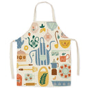 2 PCS Linen Workwear Apron For Household Supermarket Catering Shop, Specification: 45x56 cm(Kitchen 12)