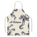2 PCS Marine Animal Kitchen Antifouling Sleeveless Halterneck Apron, Specification: 65x75 cm(HaYi3001)