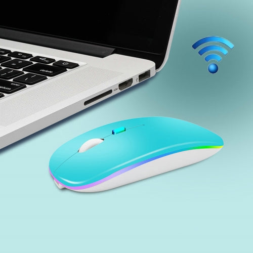 Y20 4 Keys Colorful Glow Charging Mute Mouse Notebook Game Wireless Mouse, Colour: 2.4G Version (Blue)