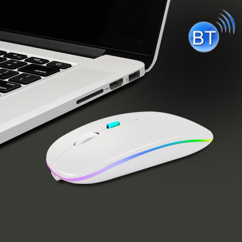 Y20 4 Keys Colorful Glow Charging Mute Mouse Notebook Game Wireless Mouse, Colour: Bluetooth Version (White)