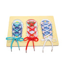 2 PCS Montessili Tie Shoelaces Puzzle Educational Early Education Toys(Wood Jigsaw)