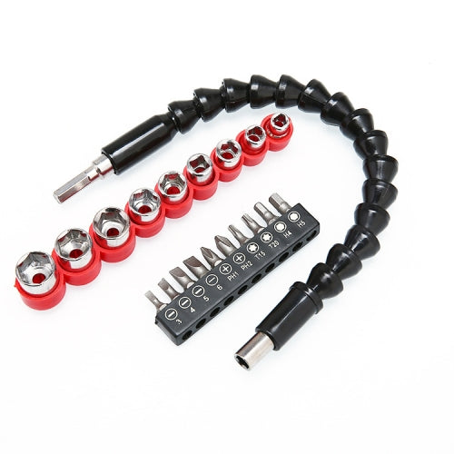 2 Sets Electric Drill Universal Coupling Sleeve Bit Set Multifunctional Flexible Shaft Electric Drill Accessory Set, Style: 20 PCS / Set