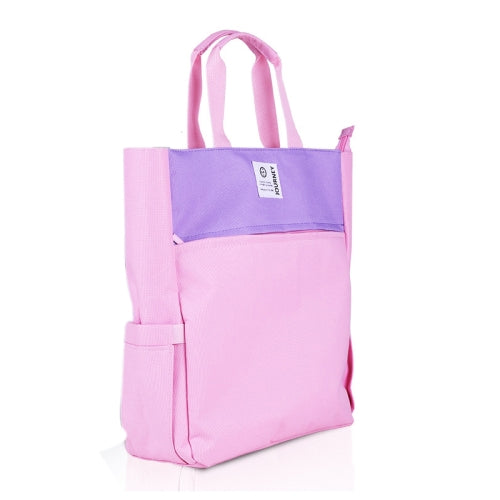 Deli 72498 Student Hand-Fused Bags Convenient Tote Bag Large Capacity Multi-Layer Book Bag(Pink)