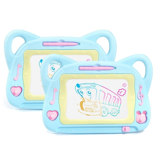 2 PCS Early Childhood Education Color Magnetic Drawing Board Cartoon Graffiti Painting Writing Board, Spec: Cat (Blue)