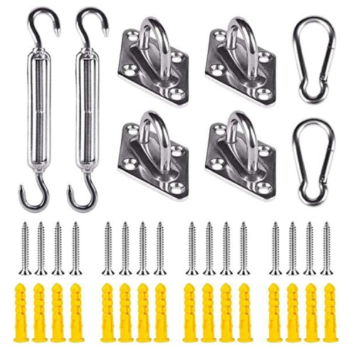 24 in 1 304 Stainless Steel Fixed Shade Sail Accessories Diamond Buckle Flower Basket Spring Buckle, Spec: M6 Set (Yellow)