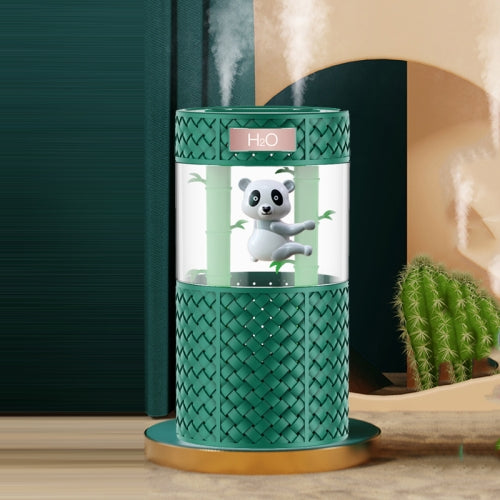 H218 USB Panda Mini Night Light Home Bedroom Desktop Mute Double Nozzle Air Humidifier(Green)