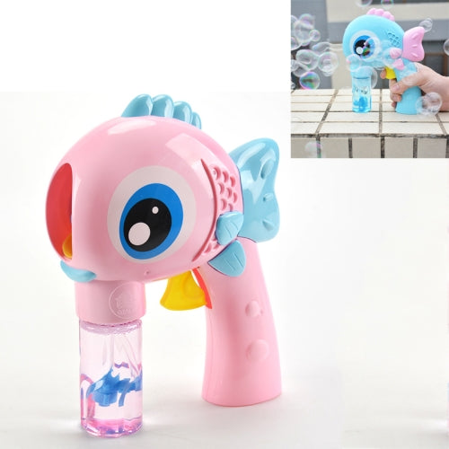 Big Eye Fish Bubble Machine Children Inertia Automatic Water Filling Manual Bubble Blowing Machine Toy(Pink)