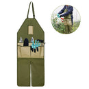 Garden Trimming Protective Apron Multi-Pocket Oxford Cloth Long Version Garden Leggings Apron(Military Green + Khaki)