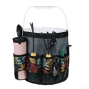 5 Gallon Oxford Cloth Round Bucket Garden Tool Bag Multi-Pocket Portable Outdoor Garden Tool Storage Bag(Gray Flower )