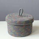 Cotton Rope Storage Basket Storage Frame Woven Foldable Basket Bedside Rattan Storage Basket, Specification: 18 x 12cm(Round Gray)