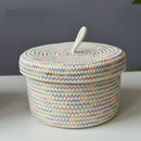 Cotton Rope Storage Basket Storage Frame Woven Foldable Basket Bedside Rattan Storage Basket, Specification: 26 x 16cm(Round White)