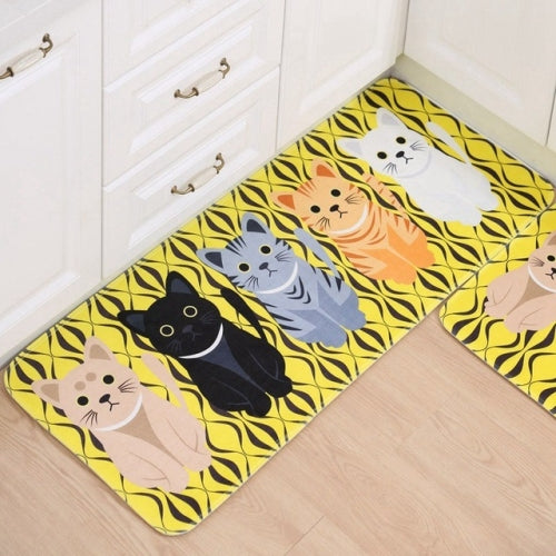 Kitchen Carpets Doormats CuteWelcome Floor Mats Hallway Cat Floor Mat Living Room Anti-Slip Tapete, Size:50x80cm(Yellow)