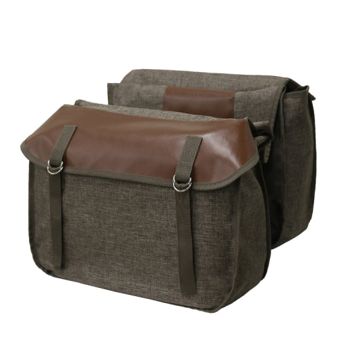 Outdoor Travel Storage Bag Mountain Bike Bicycle Canvas Backpack(Frosted Khaki)