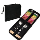 2 PCS 36-Hole Canvas Folding Pen Curtain Sketch Pencil Color Lead Storage Bag(Black)