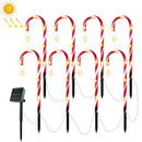 Solar Cane Light 8 in 1 Christmas Decoration Garden Lawn Lights(As Show)