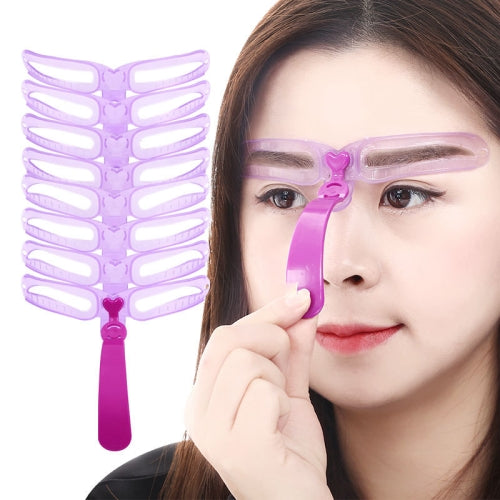 3 Sets Four-generation Eyebrow Card Hand-held Beginner Full Set of Stereo Eyebrow Card Eyebrow Drawing Aid(Purple)