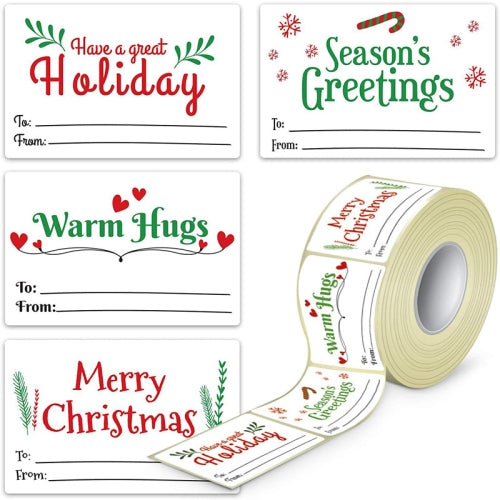LG-210730-7050-008 Christmas Sticker Holiday Decoration Self-Adhesive Gift Tag Sticker, Size: 75 x 50mm(White)