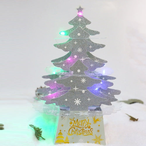 2 PCS Christmas Decorations Mini Desktop Christmas Tree Ornaments, Specification: Silver Color Lamp