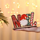 3 PCS Christmas Desktop Decorations Wooden Colored Letters Ornaments, Specification: Horizontal Old Man Head