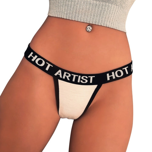 Fashion Contrast Color Sexy Panties Female Thong, Size:M(White)