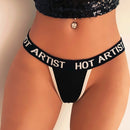 Fashion Contrast Color Sexy Panties Female Thong, Size:XL(Black)